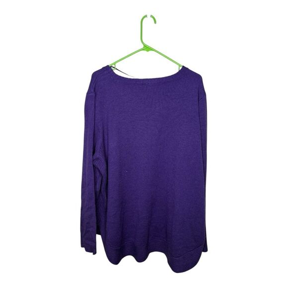Lane Bryant Plus Womens Sweater Sz 26 28 Purple Long Sleeve Pullover Knit - Picture 2 of 6